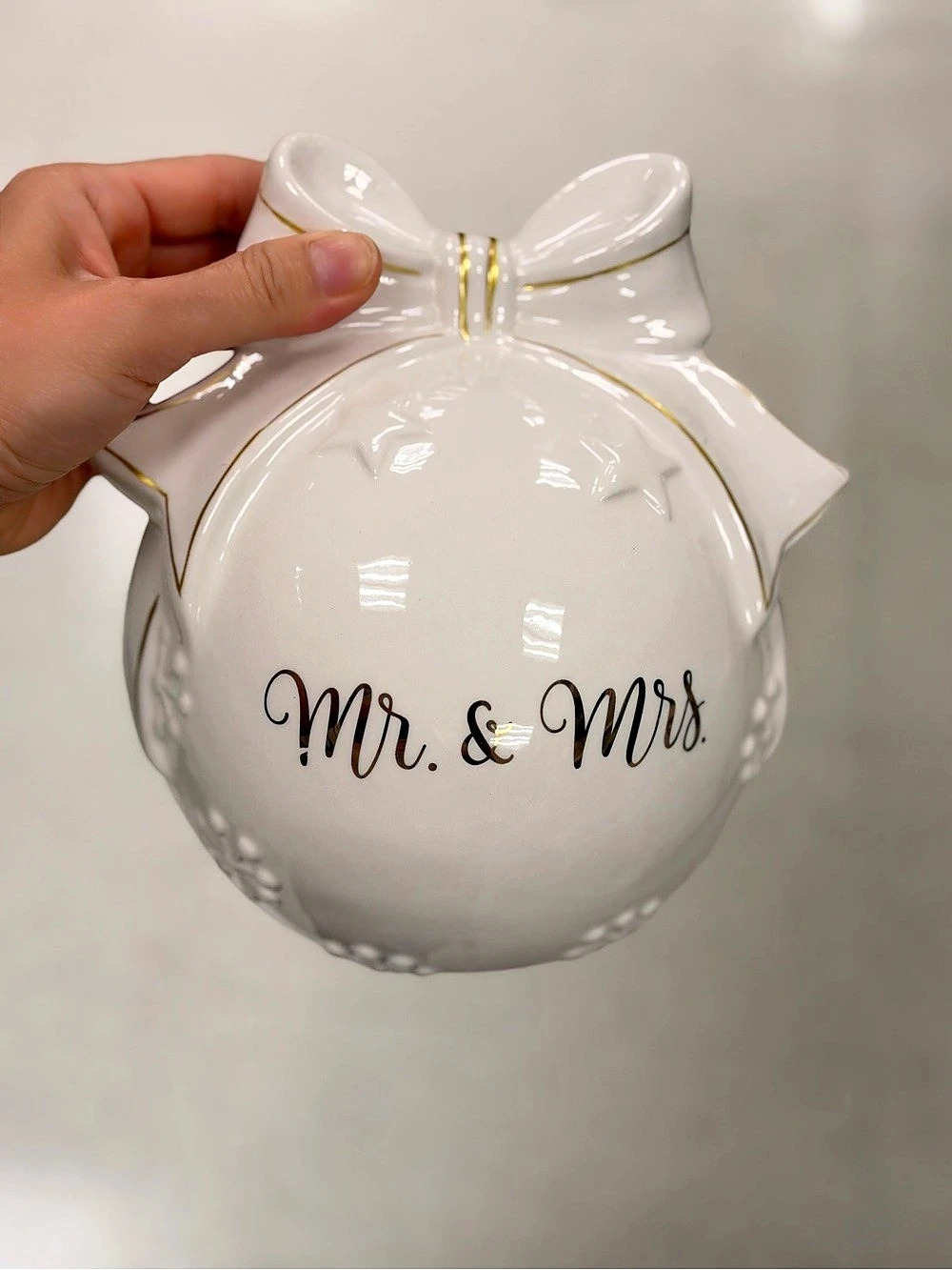 White Mr. & Mrs. Wedding Serveware
